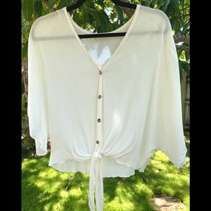 Tie wrap flowy blouse